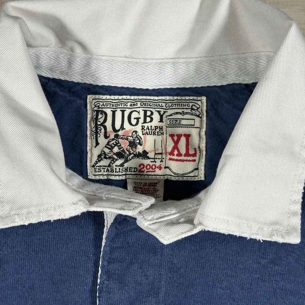 Vintage RALPH LAUREN RL RUGBY #7 Navy Green‎ Striped Men's Size XL Padding Rare